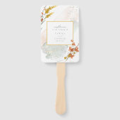 Wildflower Wedding Waterverf Ceremony Gold ID954 Handwaaier (Voorkant)