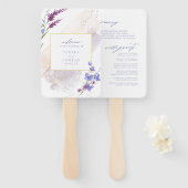 Wildflower Wedding Waterverf Ceremony Peri ID954 Handwaaier (Voorkant en achterkant)