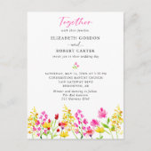 Wildflower Wedding Waterverf Elegant Script Invi Briefkaart (Voorkant)