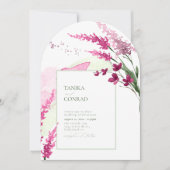 Wildflower Wedding Waterverf Fuchsia Boog ID954 Kaart (Voorkant)