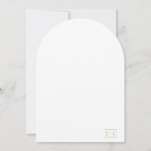 Wildflower Wedding Waterverf Gold Arch ID954 Kaart (Achterkant)