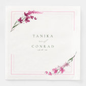 Wildflower Wedding Waterverf Names Fsia ID954 Servet (Voorkant)