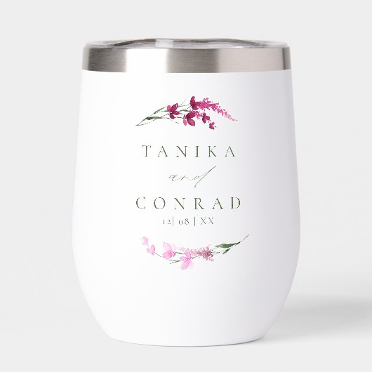 Wildflower Wedding Waterverf Names Fuchsia ID954 (Achterkant)