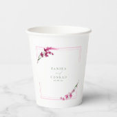 Wildflower Wedding Waterverf Names Fuchsia ID954 Papieren Bekers (Achterkant)