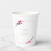 Wildflower Wedding Waterverf Names Fuchsia ID954 Papieren Bekers (Voorkant)