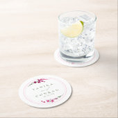 Wildflower Wedding Waterverf Names Fuchsia ID954 Ronde Kartonnen Onderzetter (Insitu)