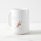 Wildflower Wedding Waterverf Names Gold ID954 Koffiemok (Voorkant links)