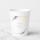 Wildflower Wedding Waterverf Names Peri ID954 Papieren Bekers (Voorkant)