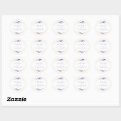 Wildflower Wedding Waterverf Names Peri ID954 Ronde Sticker (Vel)
