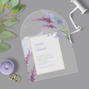 Wildflower Wedding Waterverf Peri Arch ID954 Acryl Uitnodigingen