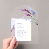 Wildflower Wedding Waterverf Peri Arch ID954 Acryl Uitnodigingen (Insitu (Draagbaar))