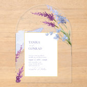 Wildflower Wedding Waterverf Peri Arch ID954 Acryl Uitnodigingen (Voorkant)