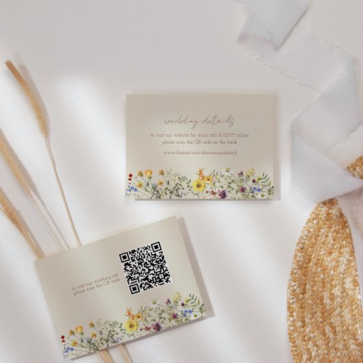 Wildflower Wedding Website Kaart met QR-code