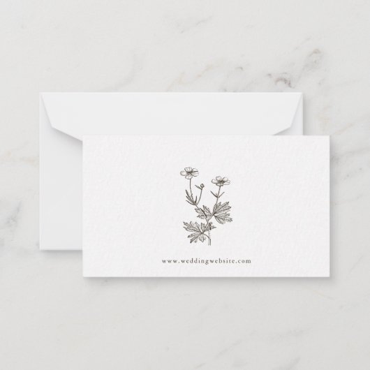 Wildflower Wedding Website QR Code RSVP Cards Notitiekaartje (Achterkant)