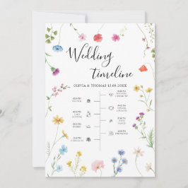 Wildflower Wedding Weekend reisschema Tijdlijn Kaa Feestdagenkaart