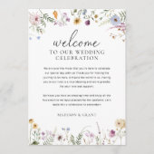 Wildflower Wedding Weekend Tijdlijn Routebeschrijv Menu (Voorkant)