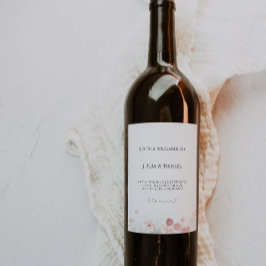 Wildflower Wedding wijnfles label Sjabloon Wijn Etiket