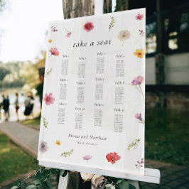 Wildflower Wedding Zitting Grafiek Acryl Teken Bord