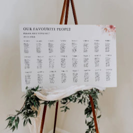 Wildflower Wedding Zitting Grafiek Sjabloon Poster