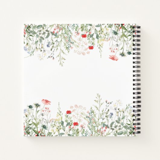 Wildflower weduwnaar-gastenboek notitieboek (Achterkant)