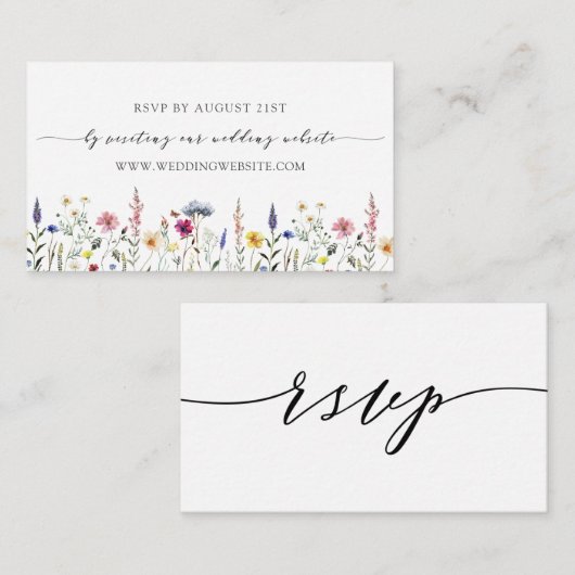 Wildflower weduwschap RSVP Online Informatiekaartje (Voorkant / Achterkant)