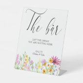 Wildflower weduwstang reclamebord met voetstuk (Voorkant)