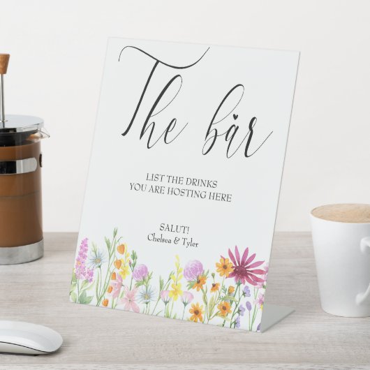 Wildflower weduwstang reclamebord met voetstuk (Insitu)