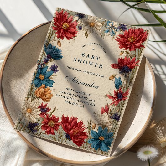 Wildflower Weide Baby Shower Kaart