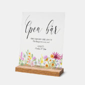 Wildflower Weide Bruiloft Open Bar Acryl Bord (Hoek)