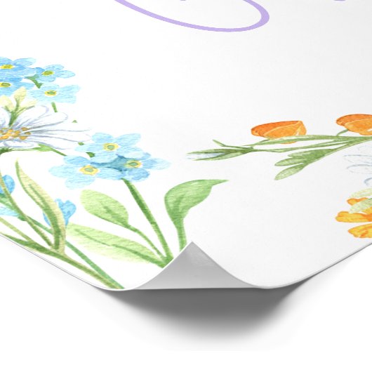 Wildflower Weide Kaarten en Cadeaus Poster (Hoek)