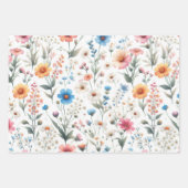 Wildflower weide wit, groen, blauw inpakpapier vel (Voorkant 2)
