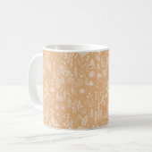 Wildflower weide wit op perzik Koffie Mok (Voorkant links)
