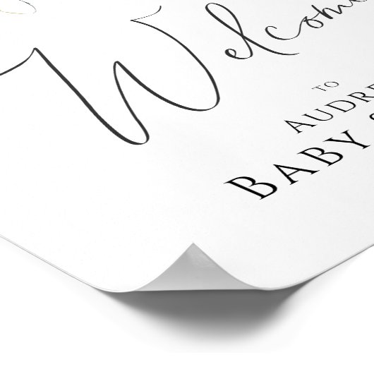 Wildflower Welkom Baby in Bloom Baby shower teken Poster (Hoek)