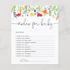 Wildflower Wensen voor de Baby Baby shower Game