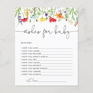Wildflower Wensen voor de Baby Baby shower Game