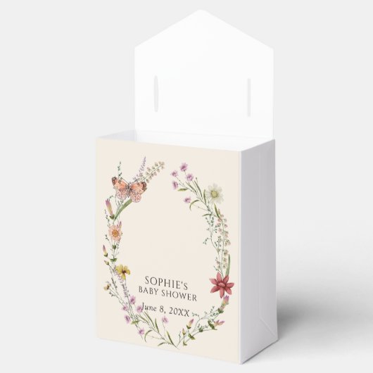Wildflower wenst een Baby shower in bloei Bedankdoosjes (Geopend)