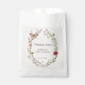 Wildflower wenst een Baby shower in bloei Bedankzakje (Voorkant)