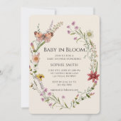 Wildflower wenst een Baby shower in bloei Kaart (Voorkant)