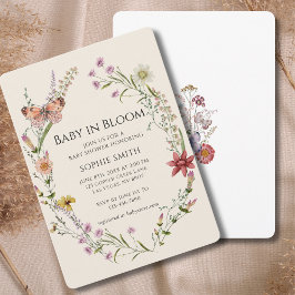 Wildflower wenst een Baby shower in bloei Kaart