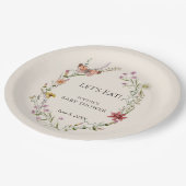 Wildflower wenst een Baby shower in bloei Papieren Bordje (Gekanteld)