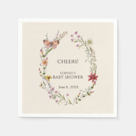 Wildflower wenst een Baby shower in bloei Servet