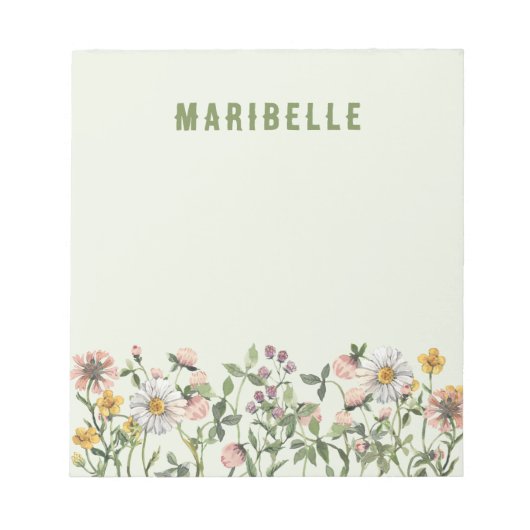 Wildflower Westerne Bloemen Custom Stationery Notitieblok (Voorkant)