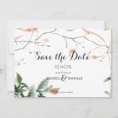 Wildflower Whimsical Boho Greenery Wedding Save The Date (Voorkant)