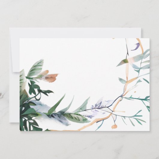 Wildflower Whimsical Boho Greenery Wedding Save The Date (Achterkant)