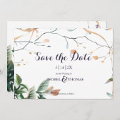 Wildflower Whimsical Boho Greenery Wedding Save The Date (Voorkant / Achterkant)