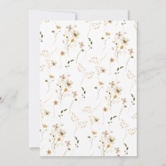 Wildflower Whimsical Boho Modern Repetitie Lunch Kaart (Achterkant)