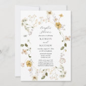 Wildflower Whimsical Boho Moderne Koppels Douche Kaart (Voorkant)