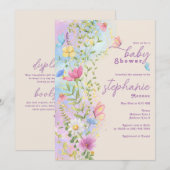 Wildflower Whimsical Butterfly Garden Baby shower Kaart (Voorkant / Achterkant)