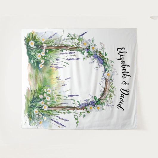 Wildflower Whimsy Backdrop Wandkleed (Voorkant (horizontaal))