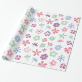 Wildflower Whimsy Floral Pattern Cadeaupapier (Uitgerold)
